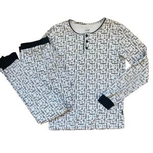 Petit Clair Airplane Pajama Set Boys Size 16 White / Black